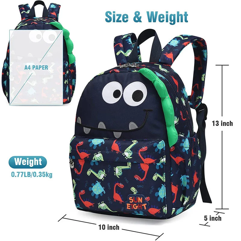 Custom Children Small Baby Book Backpack Kindergarten Animal Cartoon Dinosaur Kids Backpack