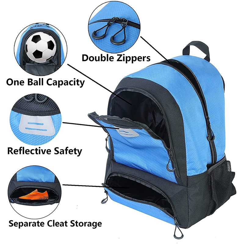 High Quality Wholesale Travel Carrying Lightweight Customized Sports Soccer Backpack