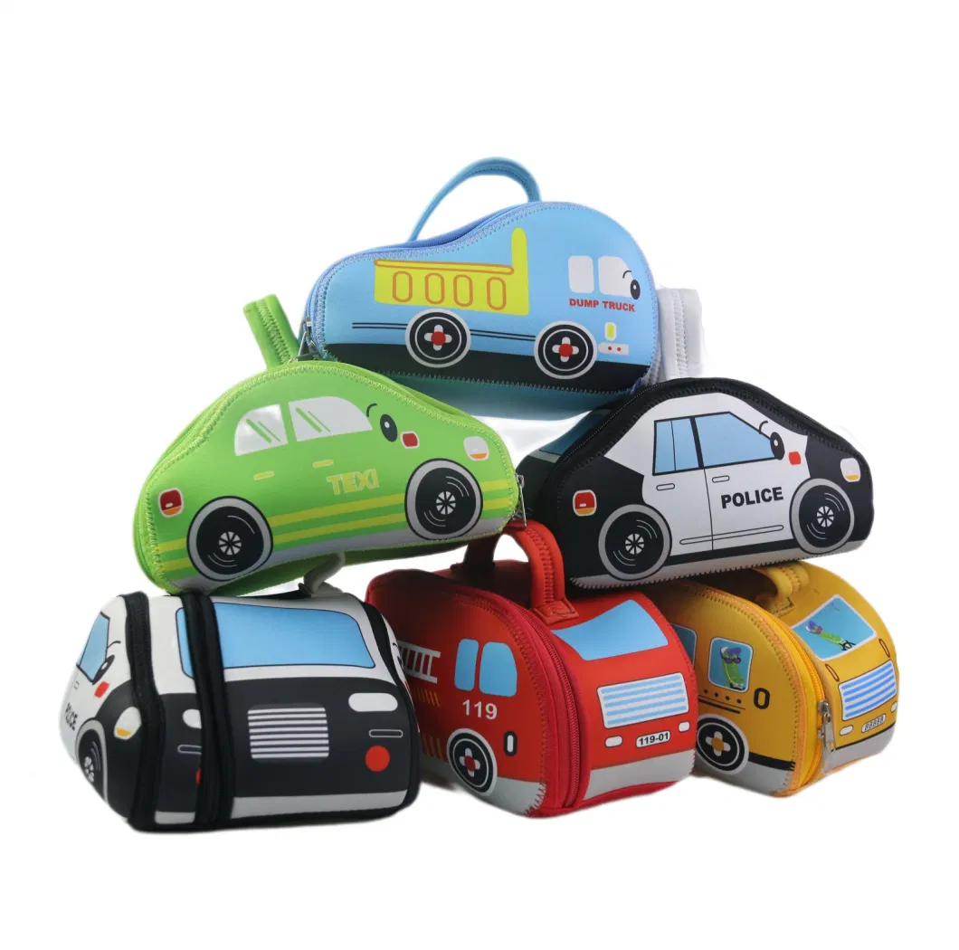 Custom Neoprene Lunch Bag for Kids - Car-Shaped Box, Insulated, and Packed with Fun Gear, Lunchtime Excitement