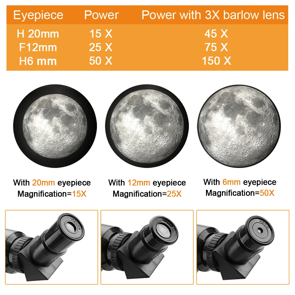 Refractor Telescope Astronomical Telescope Student for Astronomy Beginners, Children and Adults