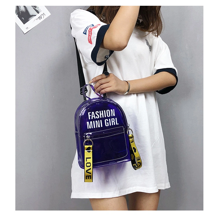 Custom PVC Mini Transparent Student Clear Backpack for Teenage Girls