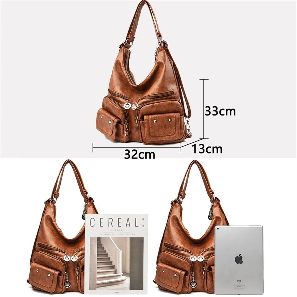 Handbags Leather School Bags for Teenage Girls Shoulder Bag Ladies Travel Tote