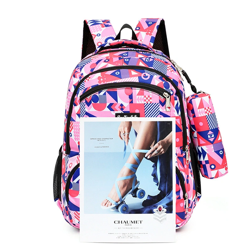 School Bags for Teenagers Girls Schoolbag Large Capacity Boys Geometry Printing School Backpack Set Rucksack Kids Cute Book Bags