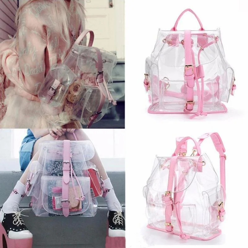 Factory Women Small Clear PVC Transparent Backpack