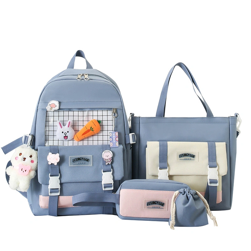 Fashion Laptop Backpack Shoulder Handbag, Canvas 4PCS/Set Child School Bag