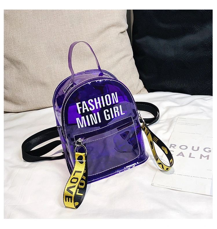 Custom PVC Mini Transparent Student Clear Backpack for Teenage Girls