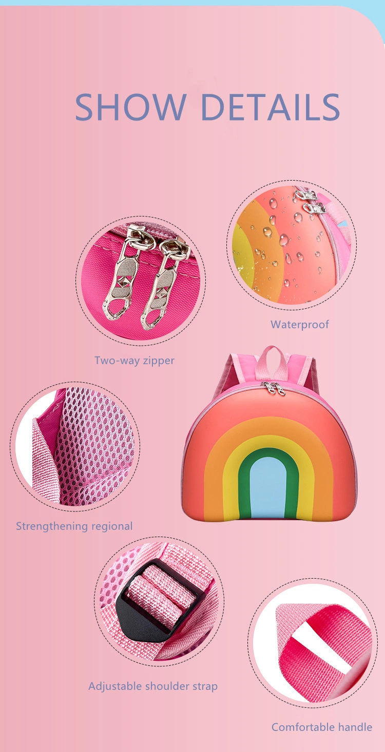 2023 New Rainbow Kindergarten Schoolbag Boys and Girls Lovely Backpack