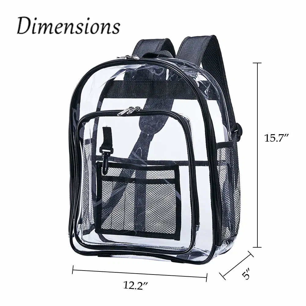 China Supplier Factory Fashion Transparent Clear Pink Backpack PVC Waterproof Backpack