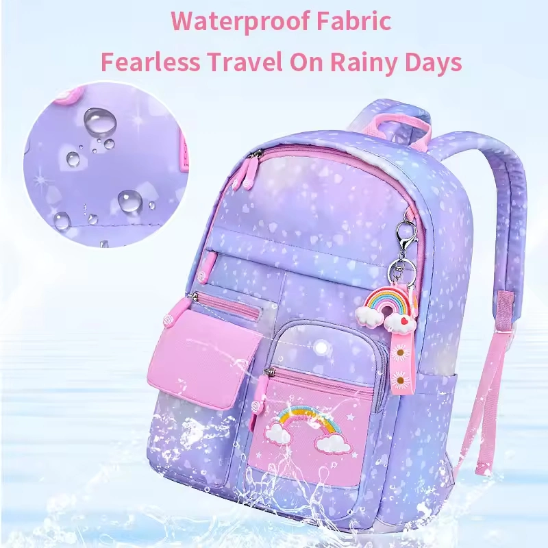 Custom Large Capacity Colorful Pink Teen Girls Students School Bags Kids Backpack for Children School