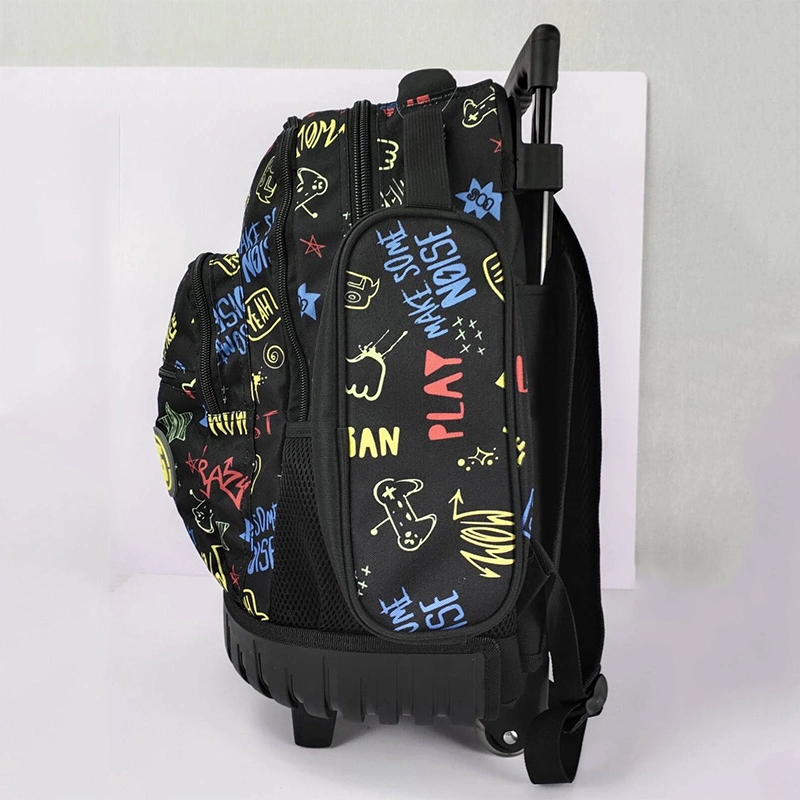 Customized Portable Student Trolley Bag 3 Set Kids Boys Girls Book Bags School Trolley Bag with Wheels