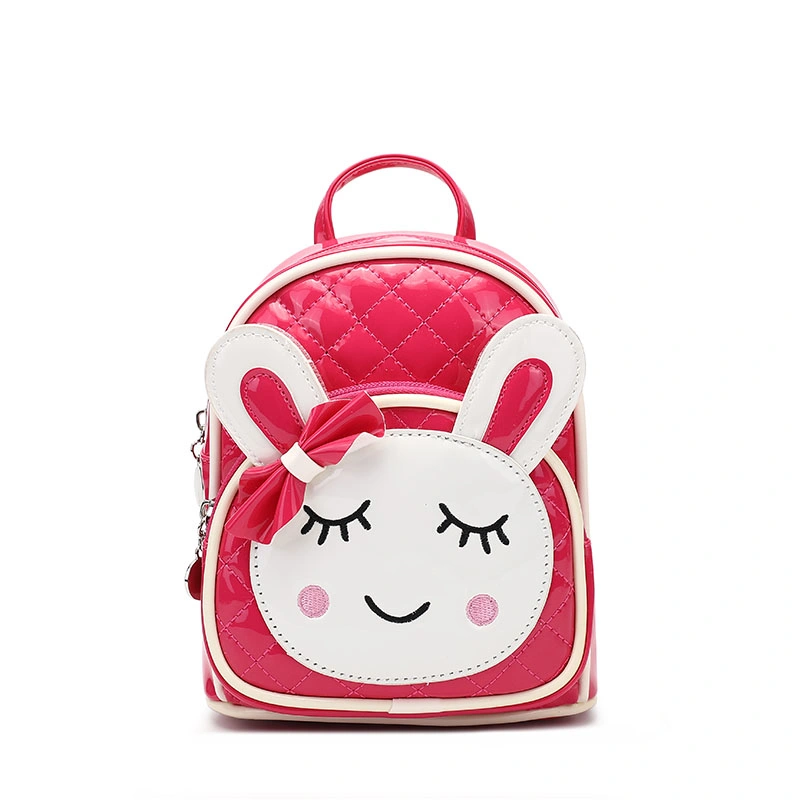 Cute 3D Rabbit PU Leather Backpack for Kindergarten Kids Children Girl