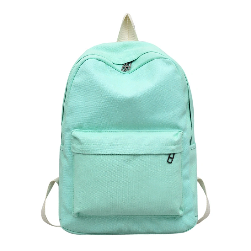 2021 Couple Backpack Canvas Middle School Student Backpack Japan and South Korea Travel Solid Color School Bag