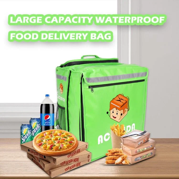 Custom 840d PVC Insulated Takeaway Food Container Lunch Cooler Bag Aluminium Foil Thermal Delivery Backpack for Motorcycle Reusable Food Delivery Bags