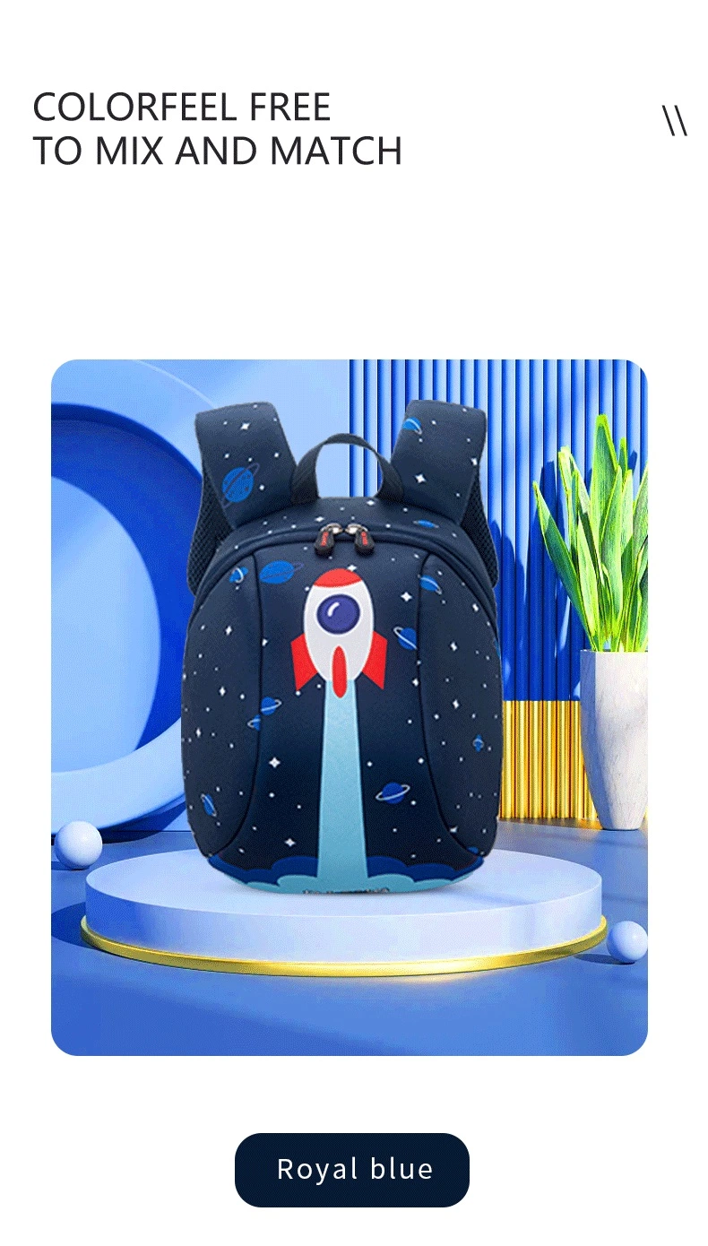 Children&prime; S Anti-Lost Backpack Cute Little Wings Boys and Girls School Bag Kindergarten Backpack