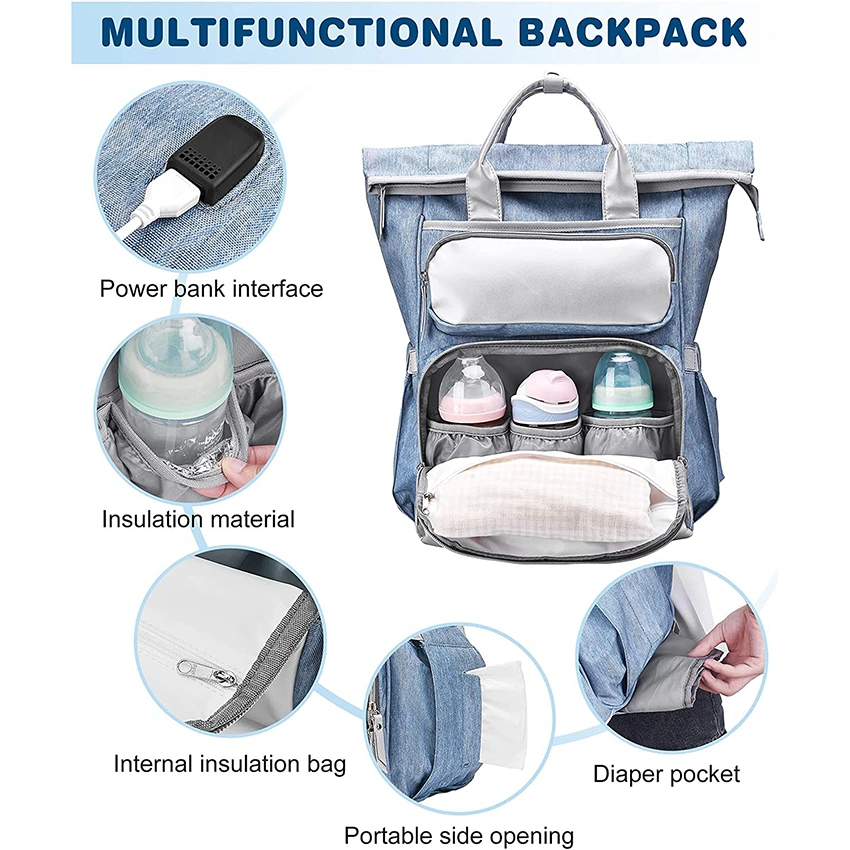 Extra Large Capacity Travel Diaper Changing Backpack for Moms Dads Waterproof Nappy Changing Bag