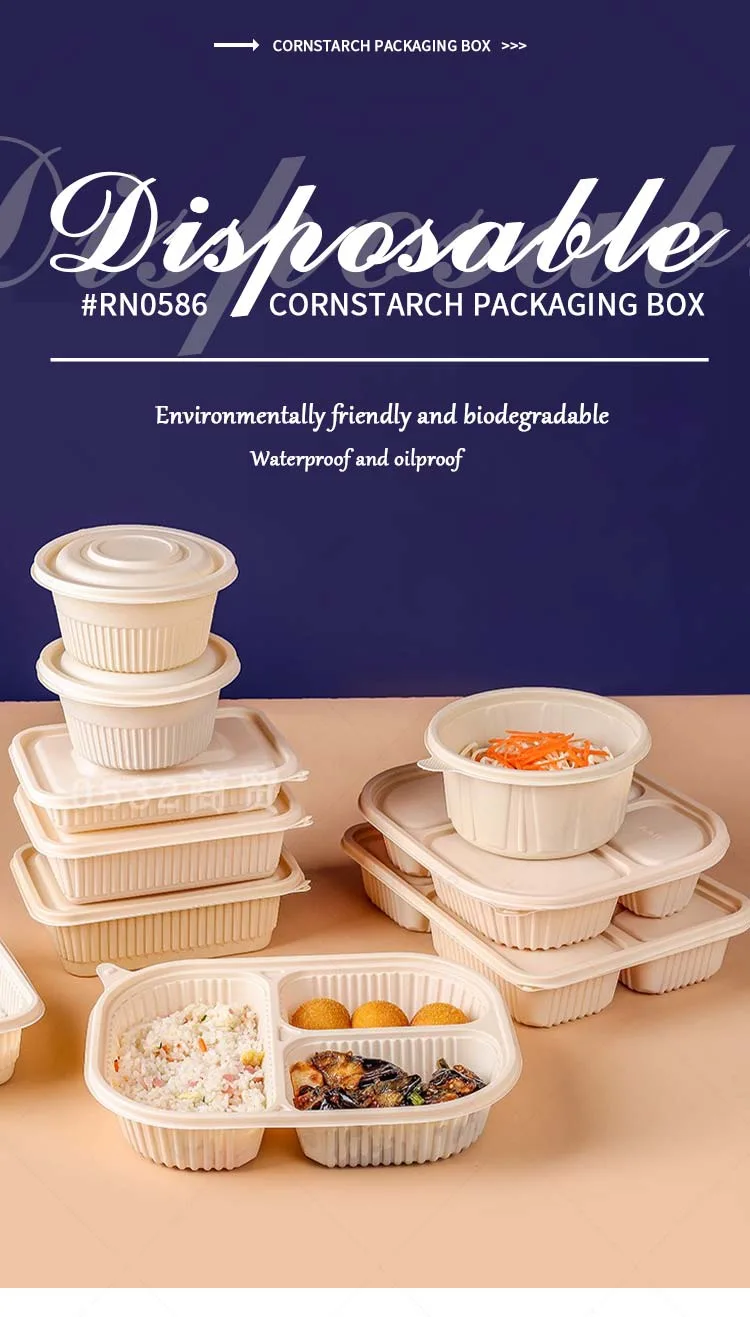 Starch Based Tableware Is Biodegradable Takeaway Packed Lunch Box Soup Bowl