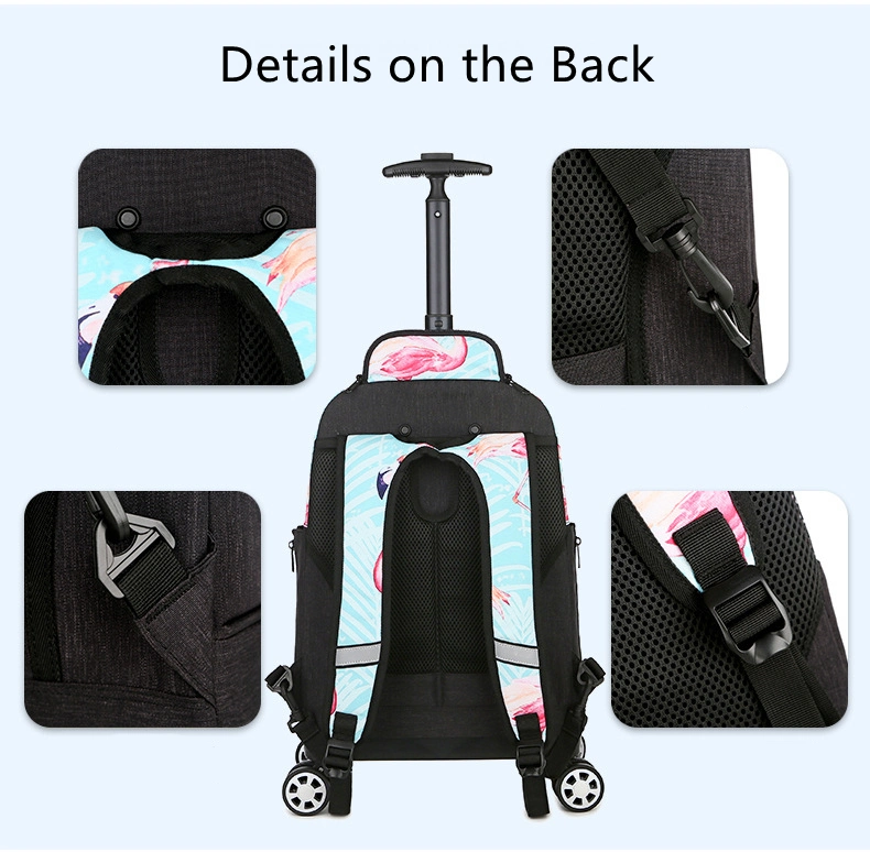 Wholesale Trolley Bags Children Fashion Printing Backpack with Wheels