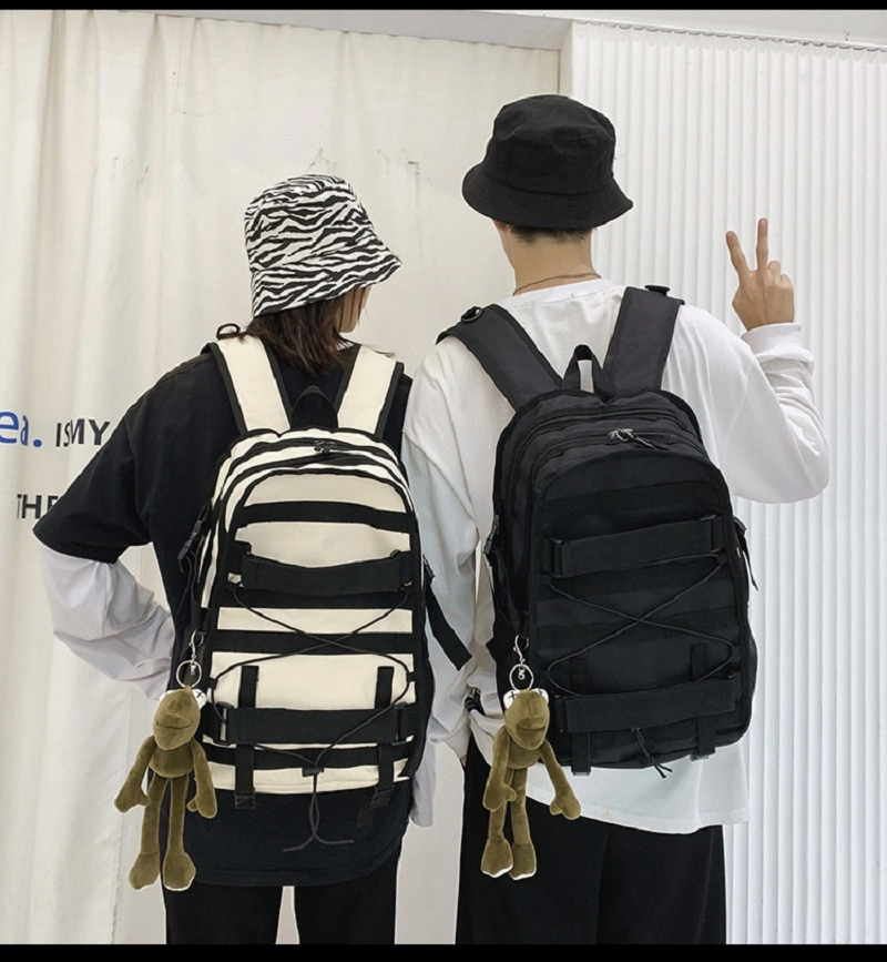 Schoolbag Male High School Student Large Capacity Leisure Student Backpack Women Overalls Bag Personalized Hip Hop Fashion Backpack Wbb17214