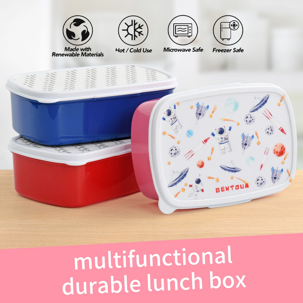 Aohea 4-Pack Kids Lunch Box, Bento Box for Meal Stackable Dishwasher-Safe