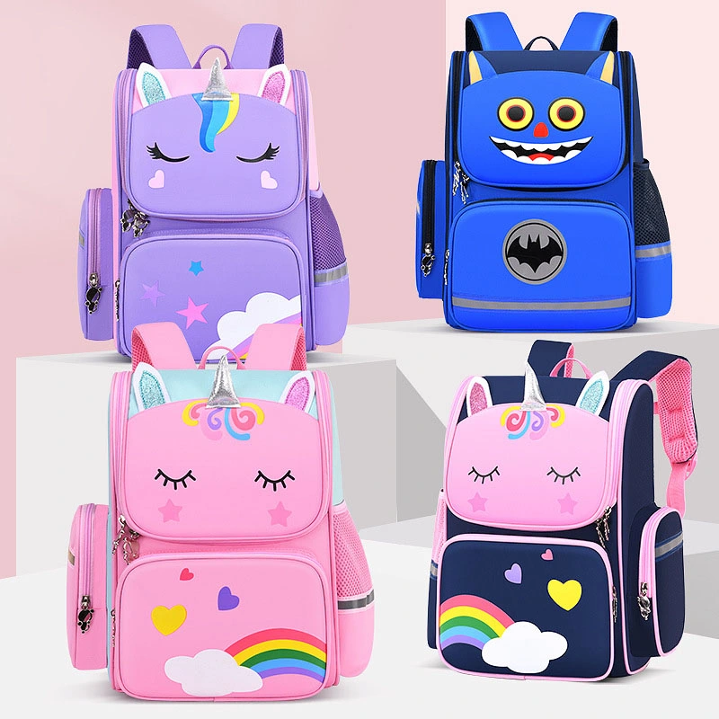 School Bag Children Shoulder Load Reduction Large Capacity Space Bag Cute Cartoon Printed Logo Backpack