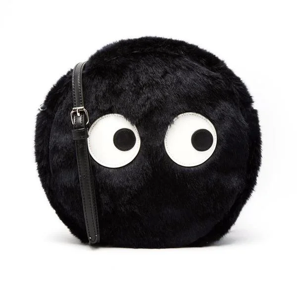 Children&prime; S Furry Rabbit Backpack Cute Fluffy Ball Decoration Animal Bag