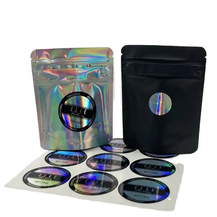 Cr Holographic Printing Mylar Bag Child Resistant Ziplock Pouch Kid Proof Resealable Flower ASTM Packing Zipper Foods Packaging Bag