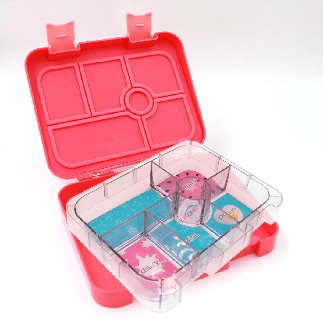 Aohea Bento Box Kids Classic 6 Compartment for Adults Leakproof Lunch Containers