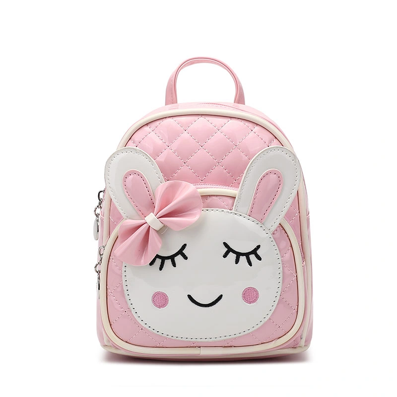 Cute 3D Rabbit PU Leather Backpack for Kindergarten Kids Children Girl