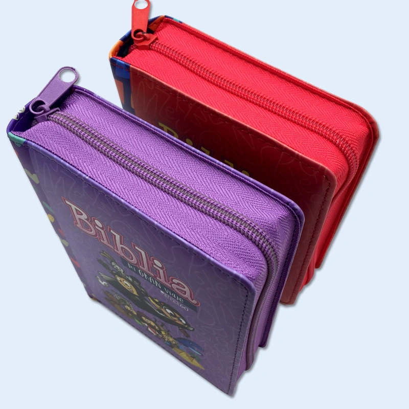 France Holy Children Bible Book Printing Service Colorful Cover Zipper Bag Packing