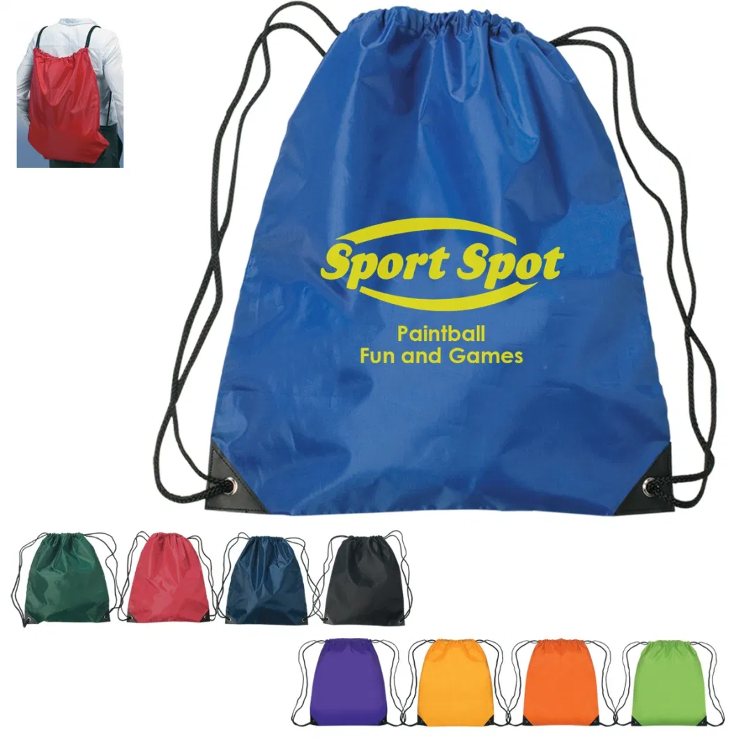 Custom Polyester Draw String Bag Knapsack Drawstring Backpacks Sports Bags