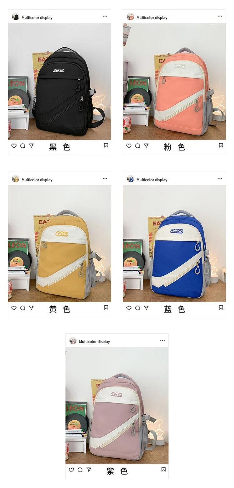 Hot Selling Factory Women New Middle School Student Schoolbag Leisure Travel Backpacks Wholesale Manufacturers Custom OEM ODM Travel Outdoor Backpack 2024