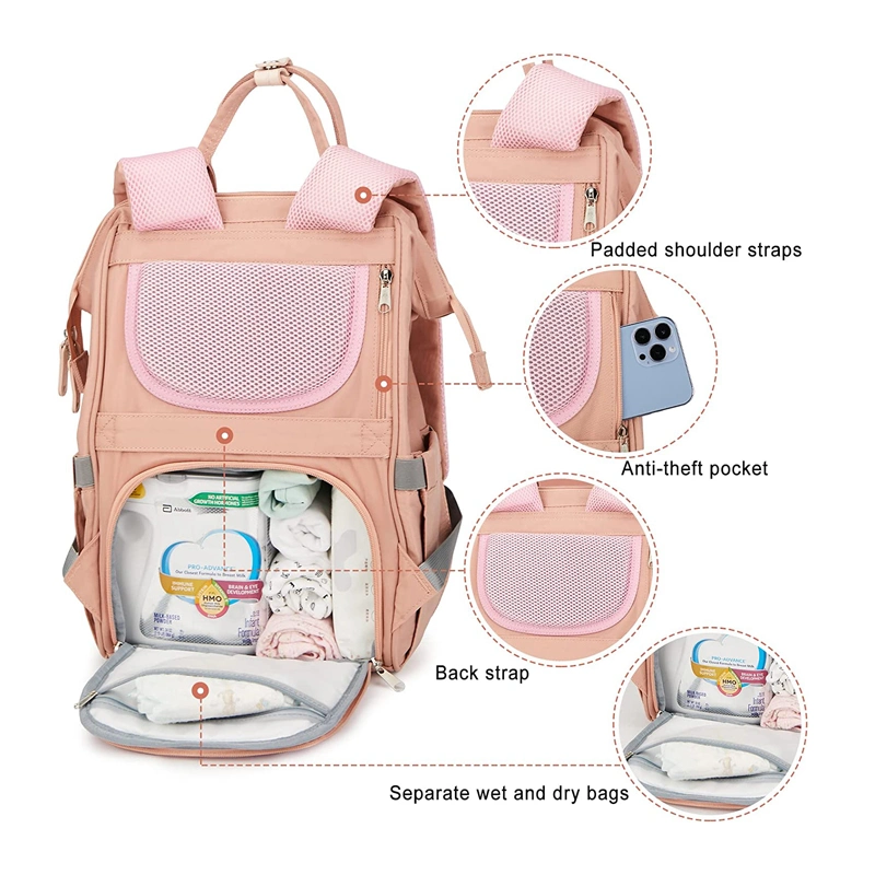 New Arrival Diaper Bag Backpack for Baby with Milk Thermal Pocket