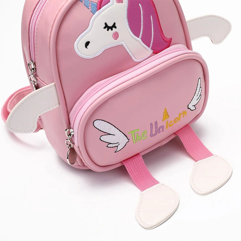 Custom Logo Kindergarten Soft Handfeel Leather Factory Cost Price Boy Girls Custom Child Kids Student School Bag Backpack