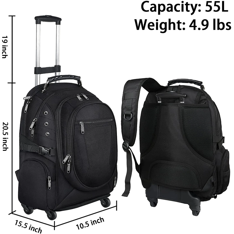 Hot Selling Travel Removable Outdoor Trolley Laptop Bag Business Rolling School Backpack