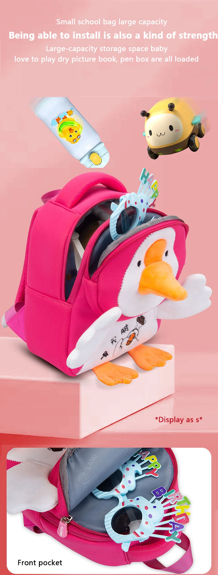 Wholesale Factory Price Soft Little Chick Plush Toy Bag School Backpack for Girls Boys