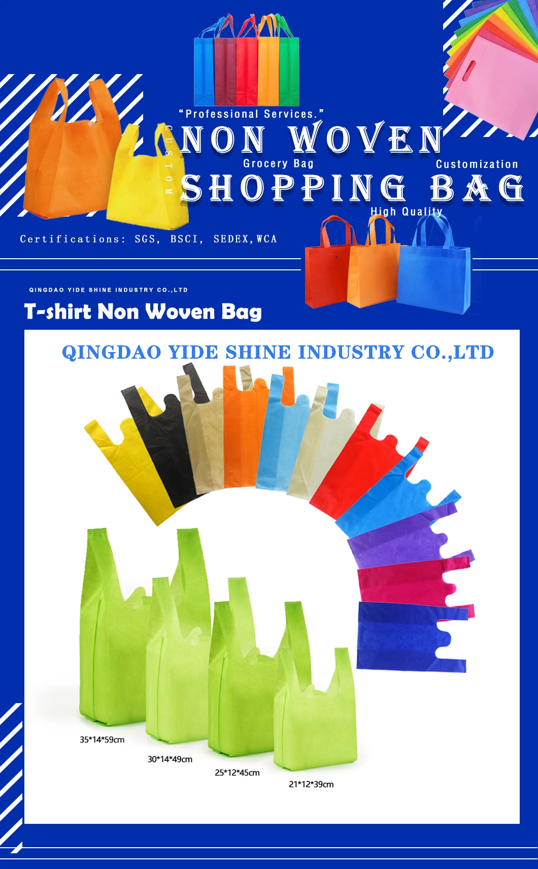 Hot Sale T-Shirt Eco-Friendly Reusable Shopping Bag Non Woven Bag