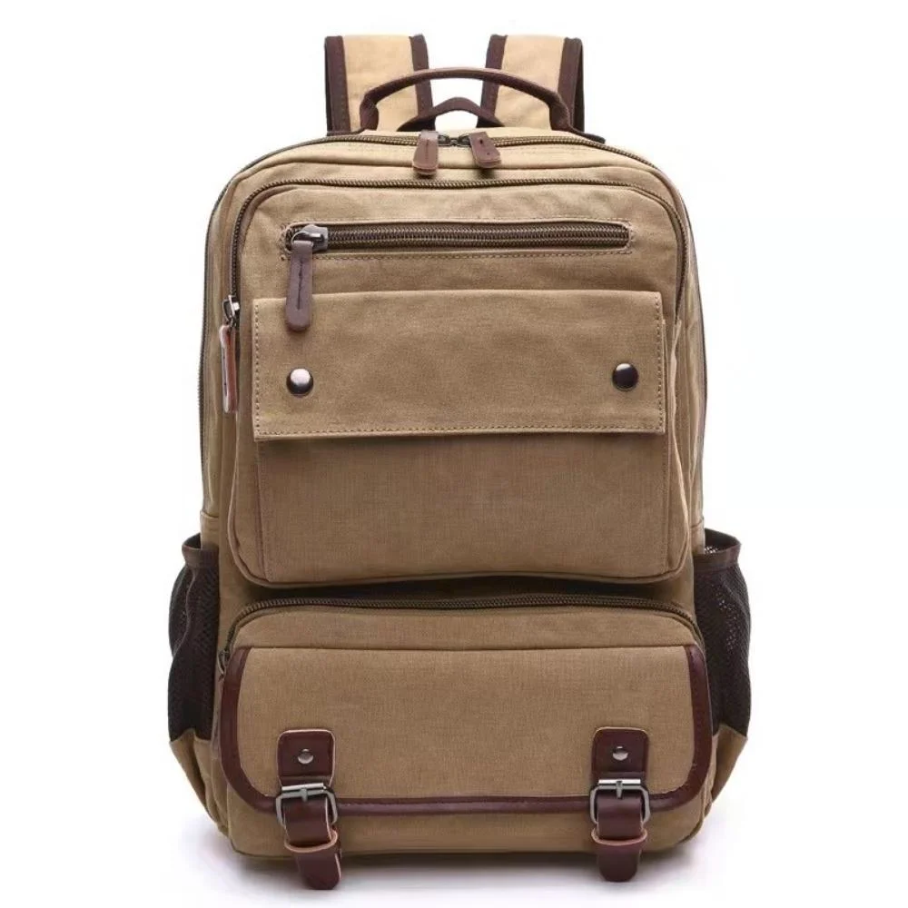 Fashion Men Vintage Canvas Backpack Male Laptop College Student Teenager School Bags Stylish Travel Backpack Wyz18771