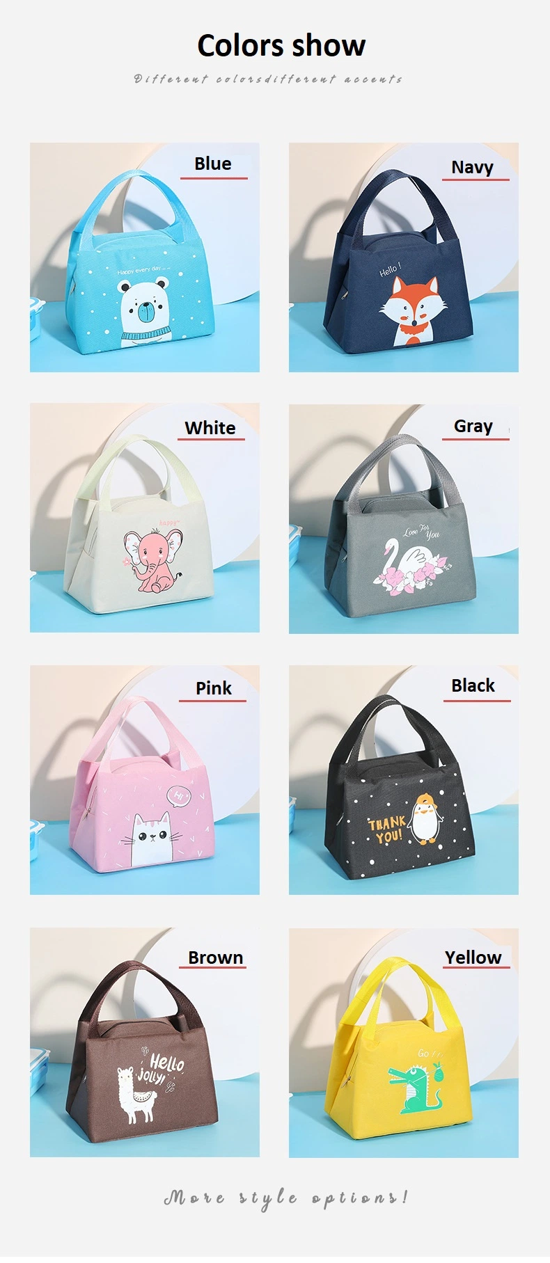 Aluminum Foil Thickened Lunch Bag Cartoon Cute Heat Preservation Bag Packed Lunch Bag Wholesale