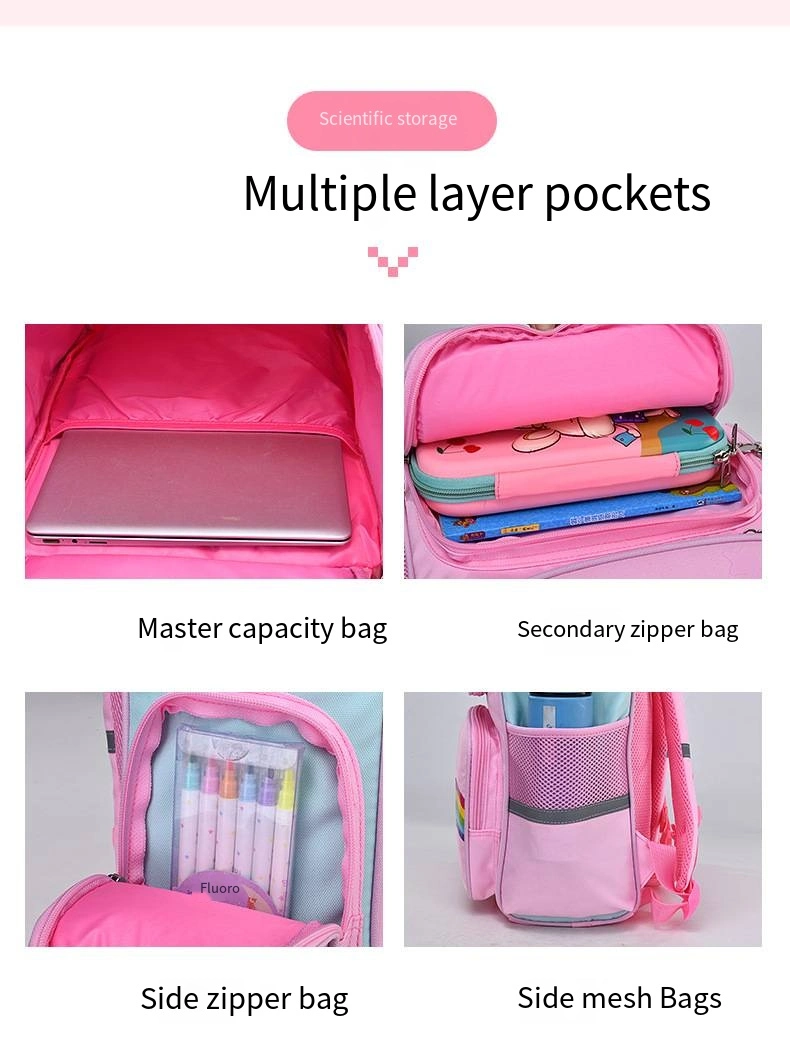 Children&prime;s Backpack Shoulder Space Spine Relief Lightweight Bag Printing Logo