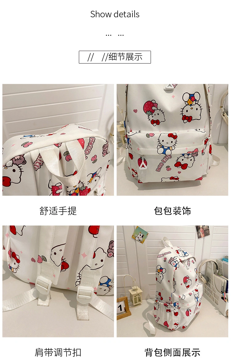 Sanrio Student Bags Large Capacity High School Bags Cartoon Melody Travel Canvas Children Backpack