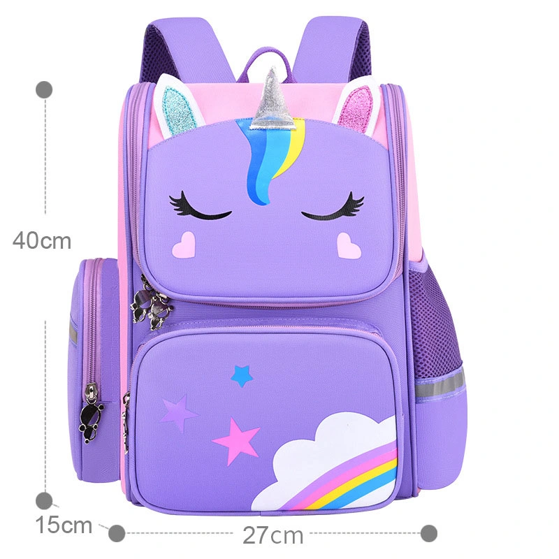 School Bag Children Shoulder Load Reduction Large Capacity Space Bag Cute Cartoon Printed Logo Backpack