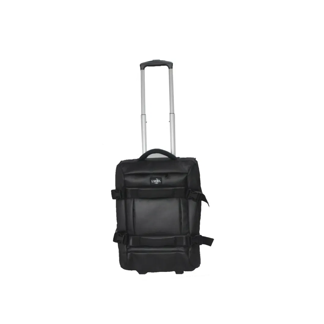 Travel Trolley Bag PU Luggage for Business Travelers with Backpack Straps