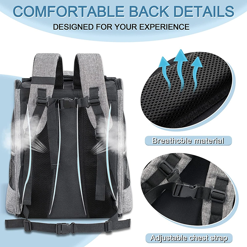 Safety Pet Travel Backpacks Ventilated Design Breathable Comfortable Dog Cats Carrier Backpack