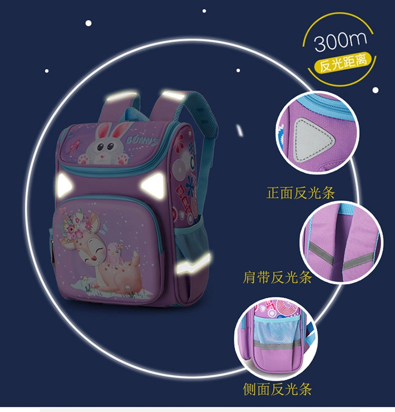 New Custom 3D Cartoon Little Deer Nylon Bag Lovely Kids Waterproof School Bag Kindergarten Student Backpack