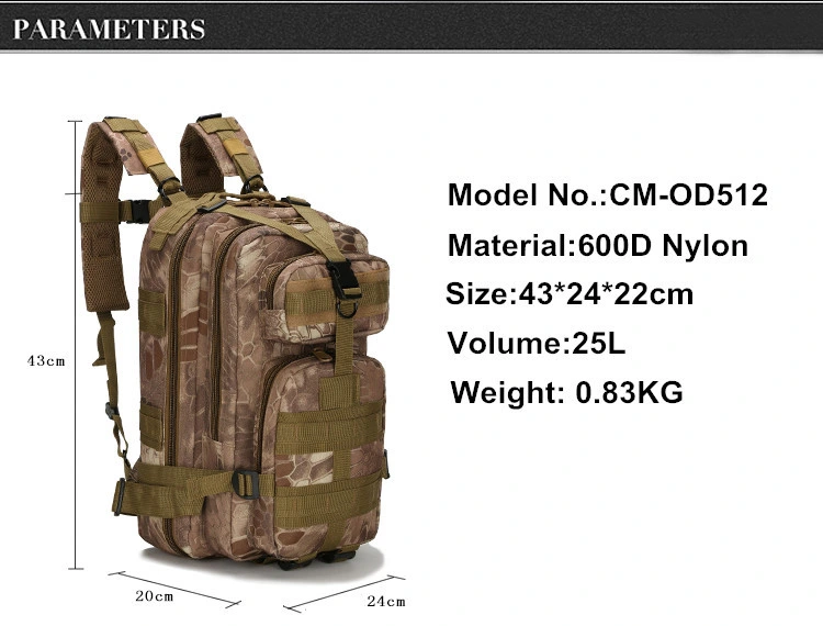 Jungle Digital Manufacturers Wholesale Tactical Mountaineering Waterproof Camo Backpack