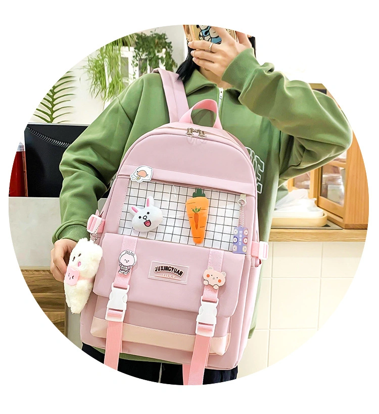 Fashion Laptop Backpack Shoulder Handbag, Canvas 4PCS/Set Child School Bag