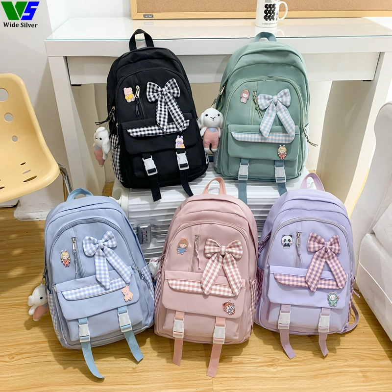 Wide Silver Popular Design Fancy School Backpacks for Teenagers Girls 2024