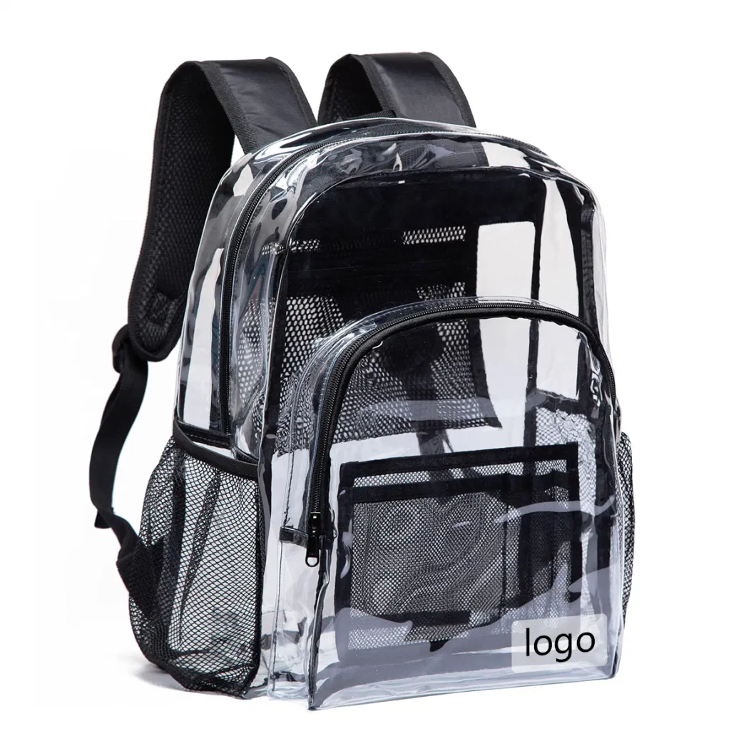 Custom School Outdoor Waterproof Clear Transparent PVC Backpack Clear Backpack