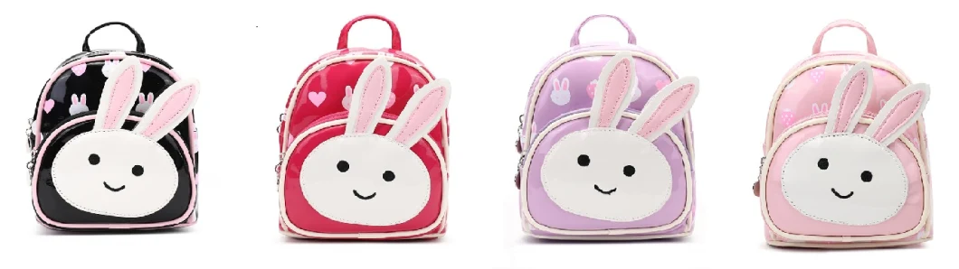 Wholesale Bulk Cheap Price - Printed PU Leather Bunny Image Teenager Girls and Cute School Backpacks Travel Bags for Children