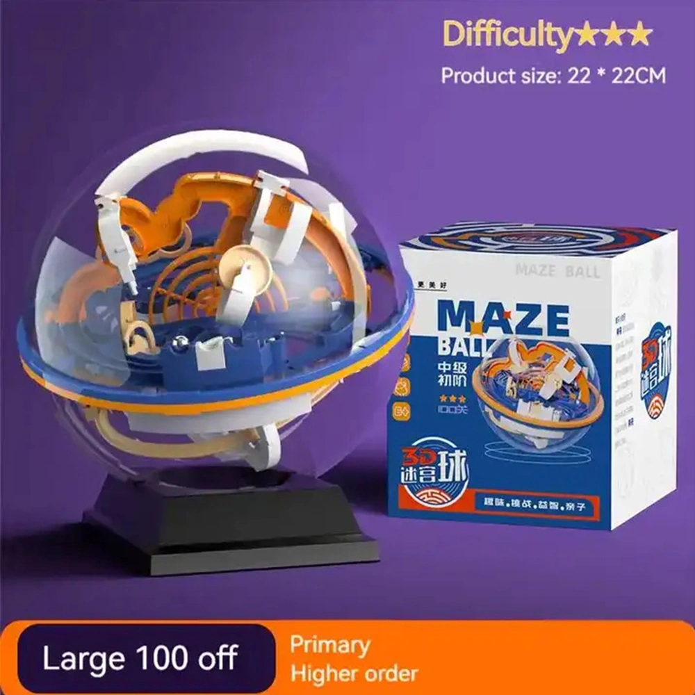 3D Maze Ball with 100 Challenges Brain Teaser Puzzle Games for Kids and Adults